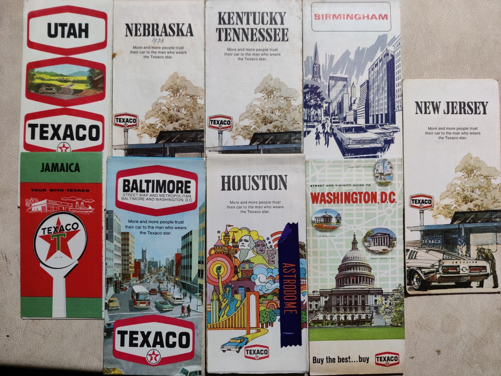 Texaco Vintage USA American Classic Car Maps Job Lot Americana