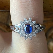 Natural Kyanite Sterling Silver Ring Size 8