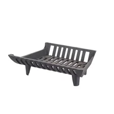 17 In. Cast Iron Heavy-Duty Fireplace Grate with 2 In. Clearance