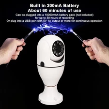 Bulb Security Camera 2.4G 5G WiFi 1080P Night Two Way Audio Function