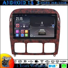 9"Android 14 Autoradio GPS SAT Navi DAB BT Stereo for Mercedes Benz S-Class W220