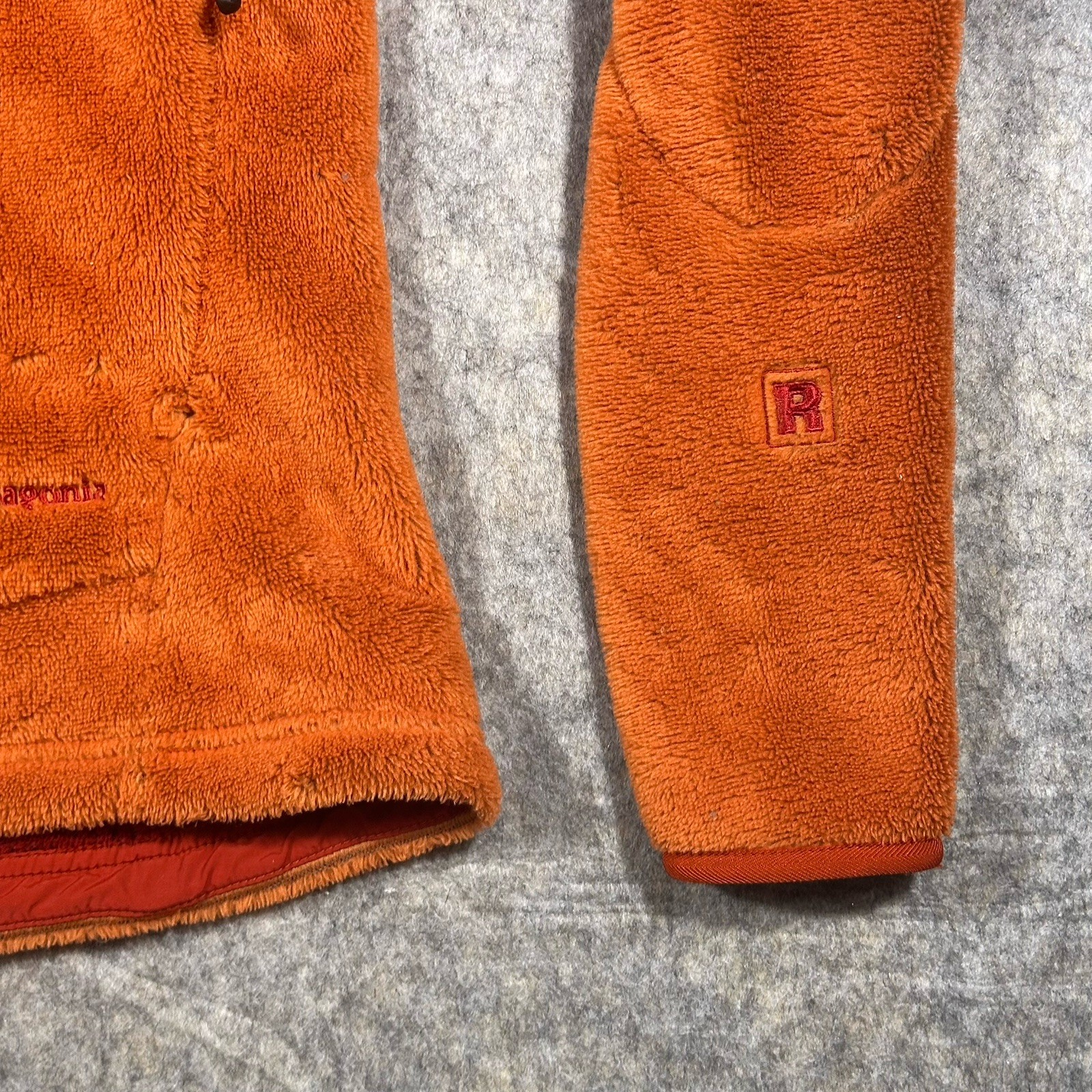 Patagonia R4 Fleece Jacket Women’s L Orange Polartec Full Zip USA Vintage READ thumbnail 4