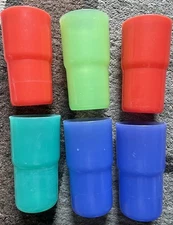 Tupperware Stackable Tumblers Drinking Cups Lot of 6-12 oz--W/3 vintage coasters