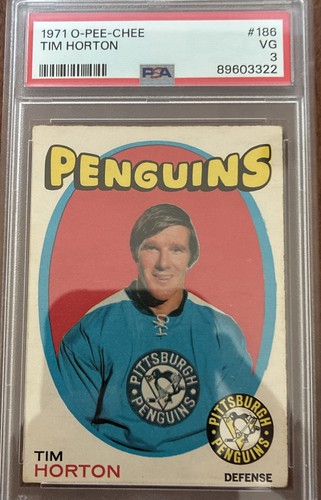 Tim Horton #186 1971 O-Pee-Chee card