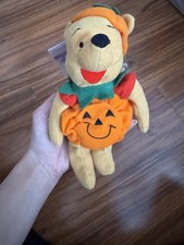 8" Brand New Disney Store Plush Beanie - Pumpkin Winnie the Pooh - NWT