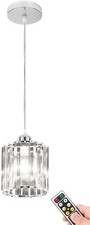 Modern Glass Pendant Light with Remote Control Battery Operated Rechargeable