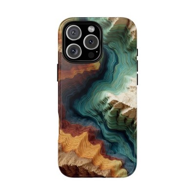 For iPhone / Galaxy / Pixel | Phone Ink Case - Topographic Map Mountains