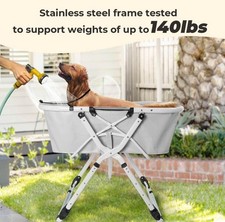 5 Height Adjustable, Foldable Dog Washing Station for Home Bathing