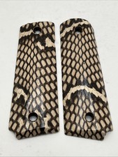 Full Size Ambi Cut 1911 Grips Wrapped In White Cobra Skin