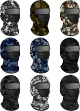 SATINIOR 9 Pcs Camo Balaclava Ski Mask Full Face Medium, Vintage Camouflage 