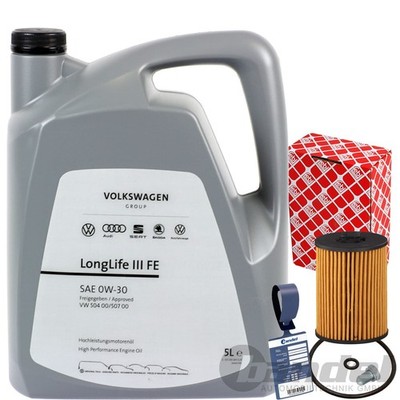 FEBI ÖLFILTER+OE 0W30 LL ÖL passend für 1.6+2.0+30+35+40 TDI VW AUDI 75-240 PS