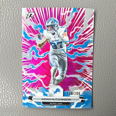 2025 Topps Resurgence Aidan Hutchinson Magenta Surge Refractor 128/299 #34 Lions
