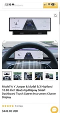 Tesla 10.88-Inch Heads Up Display Smart Dashboard Instrument Cluster Display