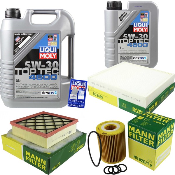 Inspektionskit Filter Liqui Moly ÖL 6L 5W-30 FüR Opel Meriva B Vauxhall 1.7-image