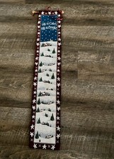 Tapestry Winter Scene Cabins In The Snow Wall Hanging, Made in USA