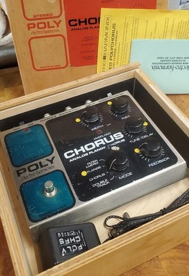 Vtg Electro Harmonix Poly Chorus Flanger Guitar Pedals With Box Adapter