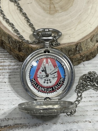 Star Wars Millennium Falcon Pocket Watch Lucasfilm Accutime Stainless Steel - Picture 3 of 7