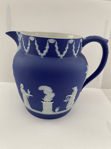 Brocca vintage Wedgwood blu scuro diaspro design Etruria Inghilterra - Foto 2 di 12