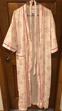 Vintage JC Penney Misses Tie Front Floral Robe Size Small