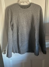 Banana Republic Waffle Knit Crew Pullover Heather Gray Size XL Cotton Blend Mens