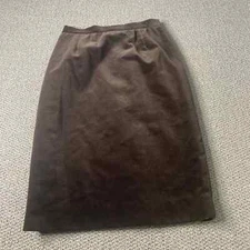 Carlisle Womens Skirt Size 8 Brown Faux Suede Straight Pencil Lined Back Slit