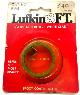 NOS! LUFKIN 1/2'' X 8' TAPE MEASURE REPLACEMENT BLADE REFILL, RW8