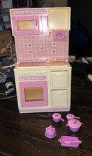 Vintage 1987 Mattel Barbie Doll Sweet Roses Kitchen Stove Set