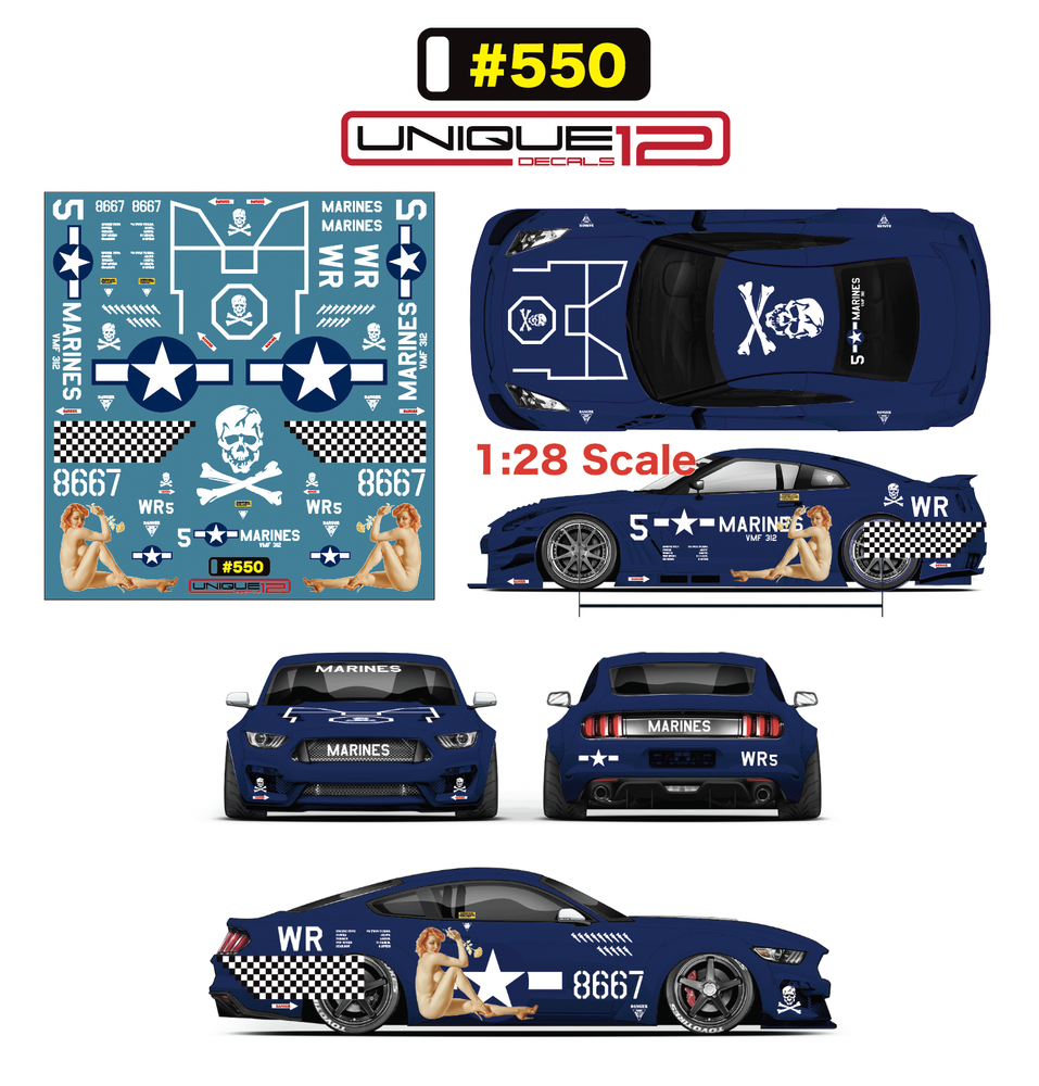 Air Force Style Waterslide Decals Custom All 1:28 Scale RC Die-Cast Model # 550