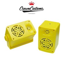 100W OUTDOOR BOAT PARTY ALTOPARLANTI IMPERMEABILI BASSI FORTI COPPIA ALTA POTENZA GIALLI