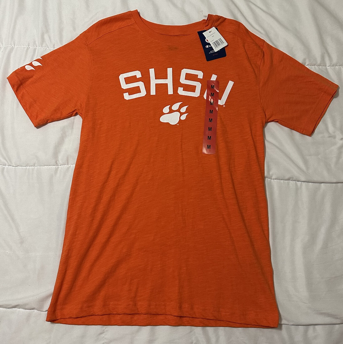 Sam Houston State University Bearkats Logo Shirt Champion Adult Med Orange  NWT