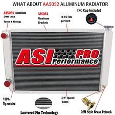 4 Row Aluminum Radiator For Ford Mopar-Style Heavy Duty Cooling