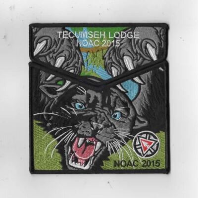 OA Tecumseh Lodge 65 2015 NOAC Flap Set BLK Bdr. Simon Kenton Council 441, OH [K