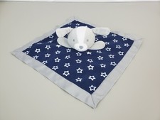 Carters Child Of Mine Navy Blue  White Stars Puppy Dog Security Blanket Lovey
