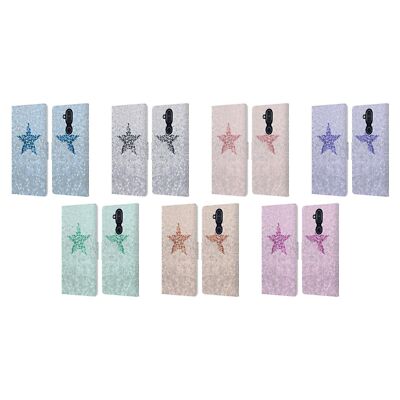 OFFICIAL MONIKA STRIGEL GLITTER STAR PASTEL LEATHER BOOK CASE FOR NOKIA PHONES