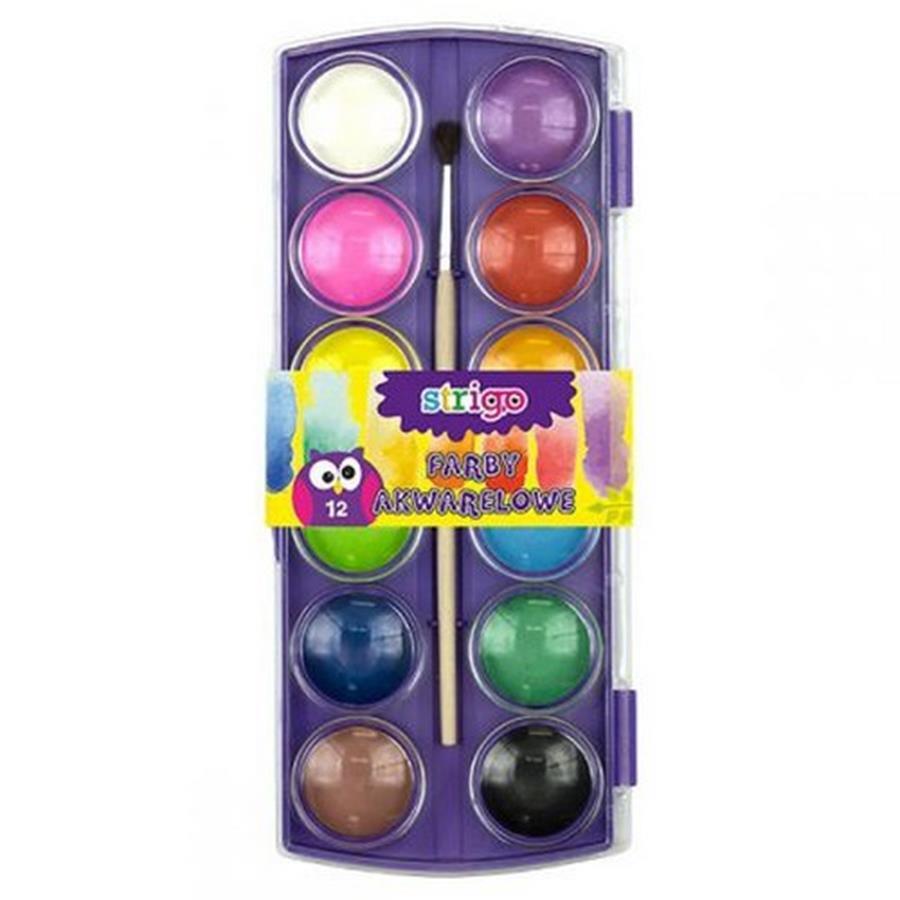 6930518937328 Фарби акварельный 12 цветов 30 мм STRIGO SSC016 WPC 2890₽