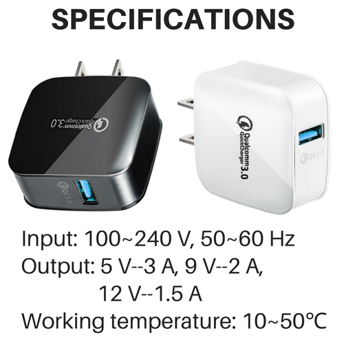 2Pack 18W QC3.0 Quick USB Fast Charge Adapter For Samsung LG iPhone Wall Charger - Picture 10 of 15
