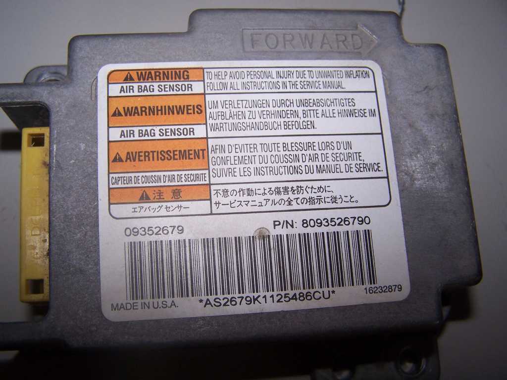 98 99 00 01 02 03 04 ISUZU RODEO AIR BAG ECM MODULE ID