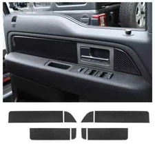 Interior Side Door Cover Stickers Trim For Ford F150 Raptor 2009-14 Carbon Fiber