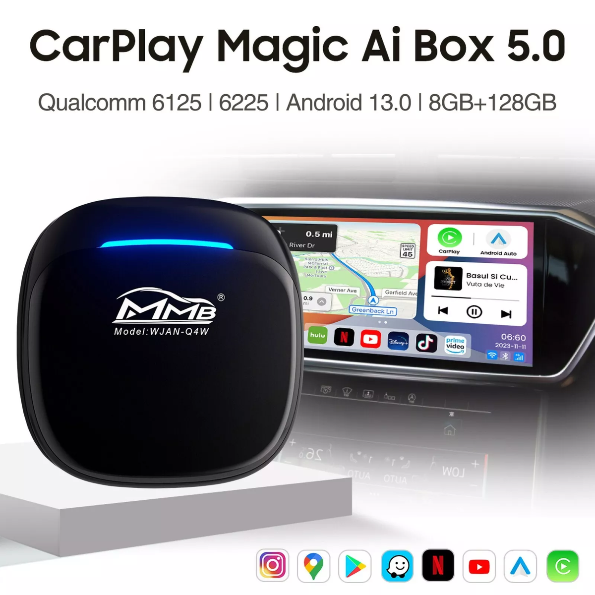 最新CarPlay AI Box Android 13.0 アダプター Amazon.co.jp: DRIVIM 最新CarPlay AI Box Android 13.0 アダプター
