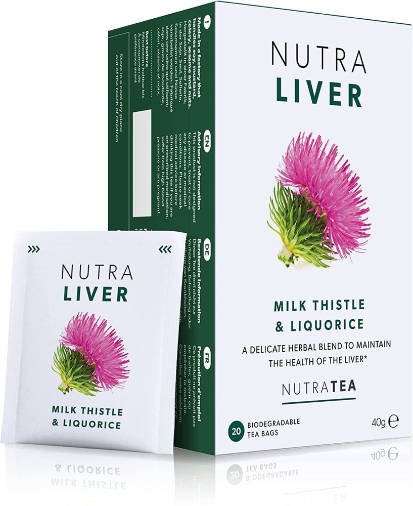 NUTRALIVER - Detox Tea for Liver Cleansing and Support - With Milk Thistle Tu...