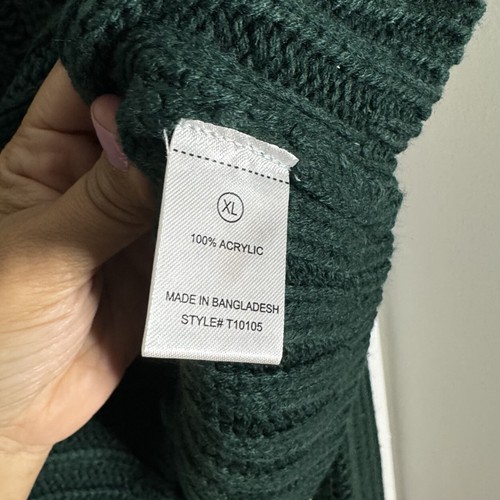 Fashion Nova Sweater Knit cropped Top Size XL Bell Sleeve Winter Green #b09 - Picture 5 of 5