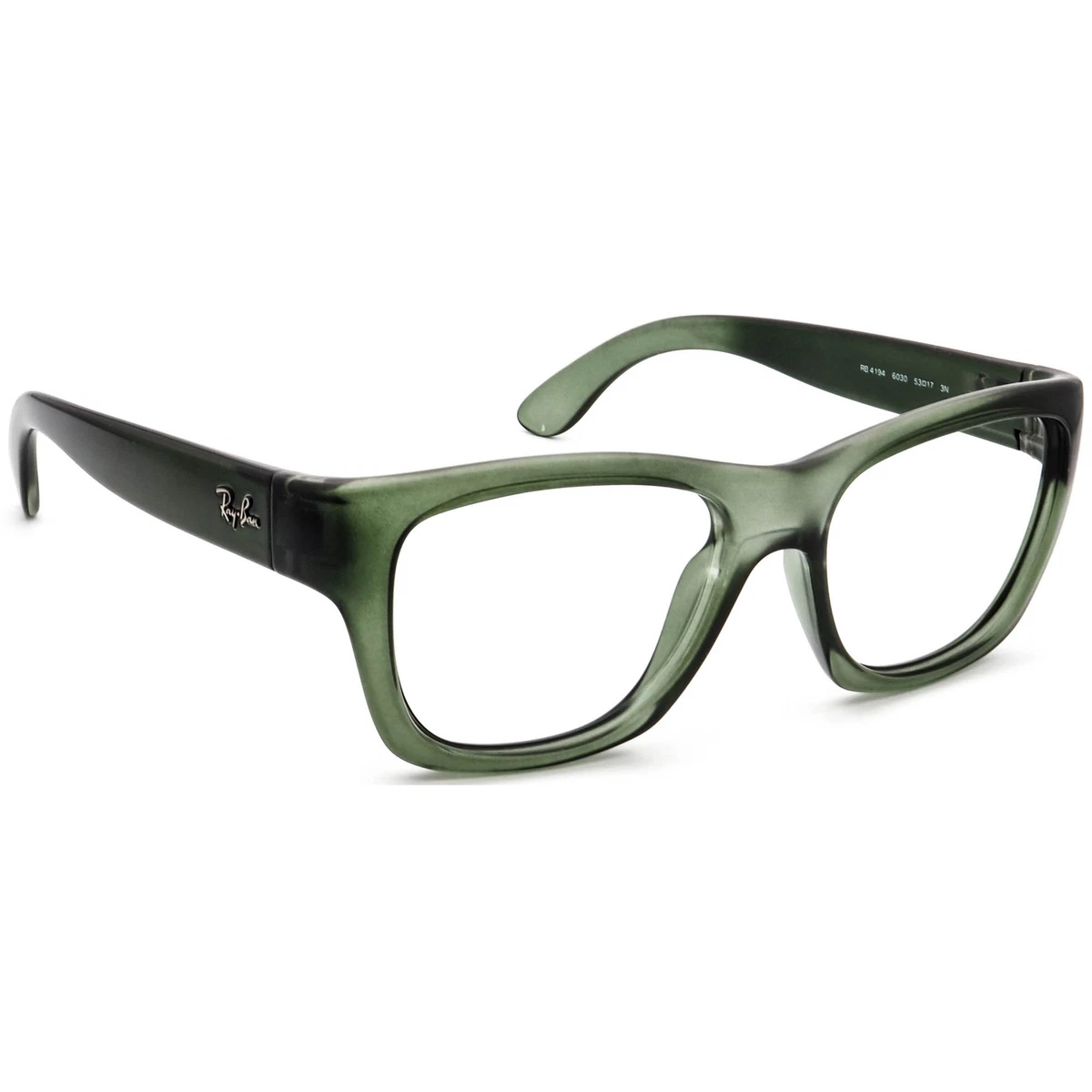 Ray Ban Sunglasses Frame Only RB 4194 6030 Clear Matte Green Square Italy 53 mm