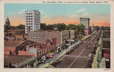 Elyria OH Ohio Broad Main Street Capitol Movie Theater Vtg Postcard F18