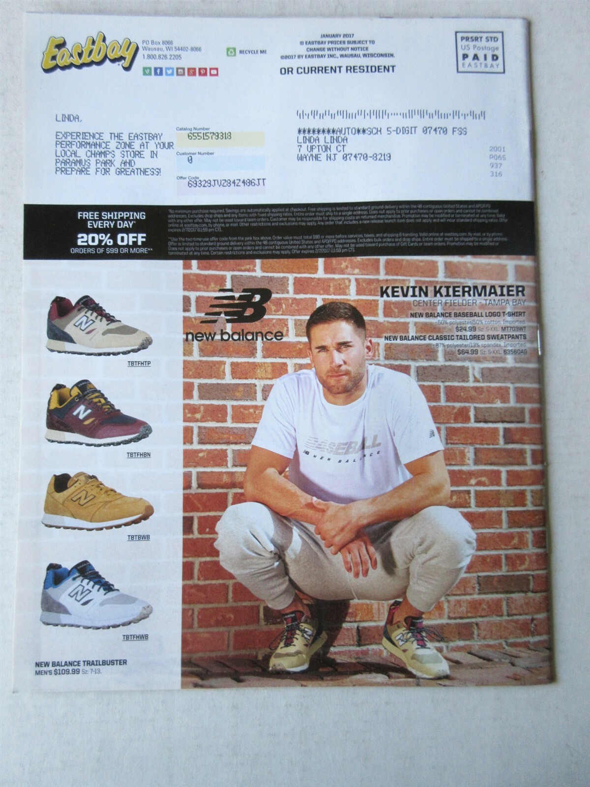 Kevin Kiermaier Eastbay catalog January 2017 sneakers athletes