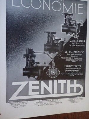 ZENITH Model T Autostarter Slow Motion Stop + FRIGIDAIRE Papie Advertising ILLUSTRATION 1935