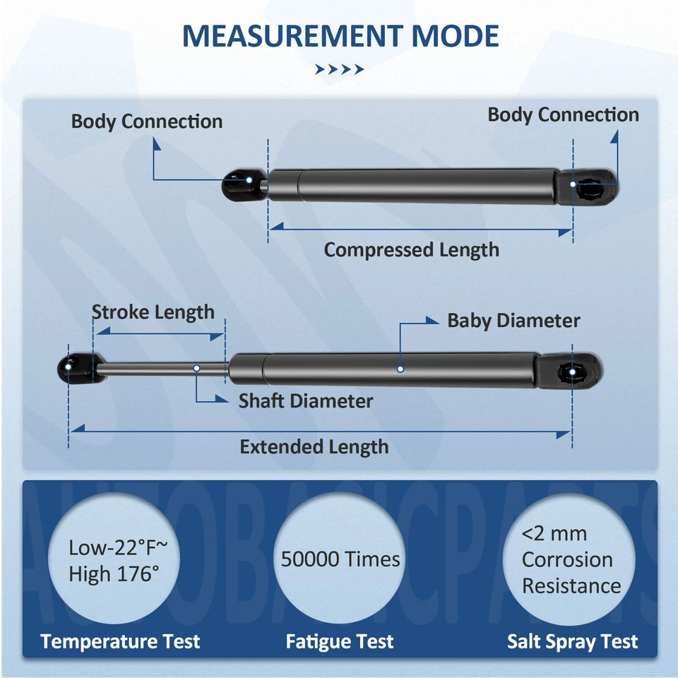 For 2006-2008 Hyundai Sonata Qty 2 Rear Trunk Lift Supports Shocks Struts Foto 4 de 4