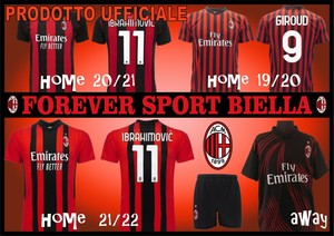 M Adulto Pantaloncini Completo Ibrahimovic Milan 2021 Zlatan Ufficiale 2020-2021 Numero 9 Maglia