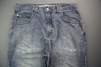 Vintage 1990's Anchor Blue Jeans Big Baggy Distressed Size 34x30