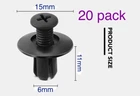 20 pcs 6MM PLASTIC RIVETS PLASTIC CLIPS UK CAR VAN TRIM PANELS