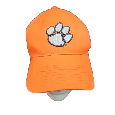Clemson Tigers University Adjustable Orange Hat 3D Embroidered Cap Hook And Loop